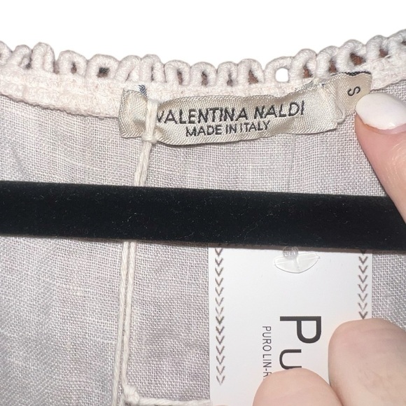 NWT Valentina Naldi Italian Linen Made in Italy Midi Dress Crochet Small - Picture 5 of 7